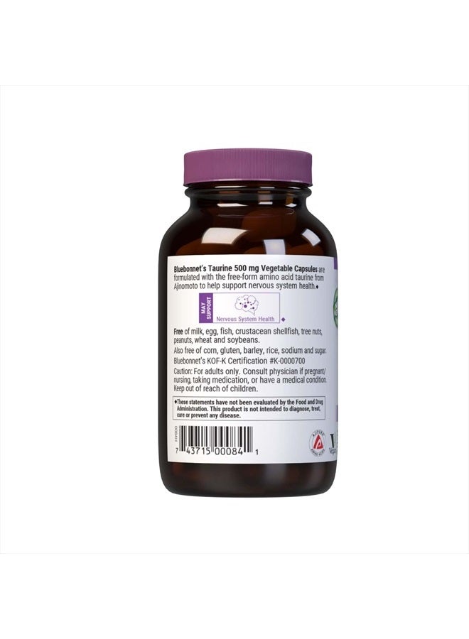 Bluebonnet Taurine 500 mg Vitamin Capsules, 50 Count - Image 3