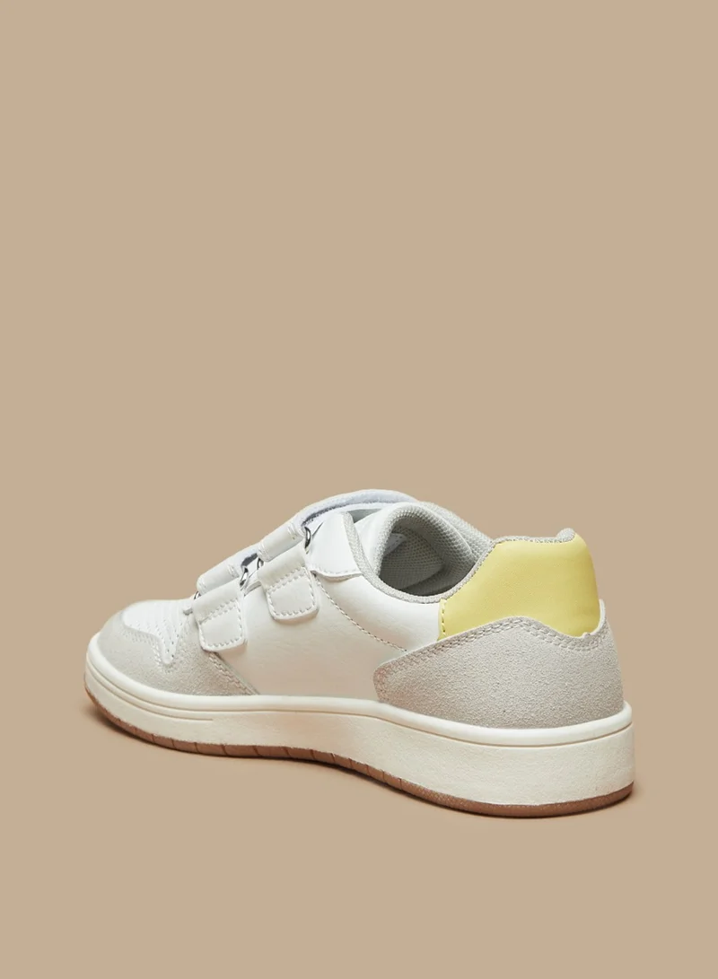لي كوبر Boys' Perforated Casual Sneakers With Hook And Loop Closure