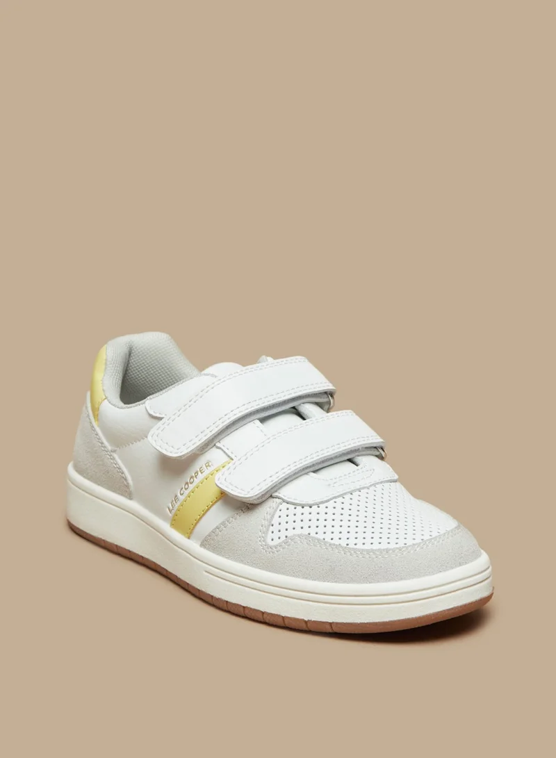 لي كوبر Boys' Perforated Casual Sneakers With Hook And Loop Closure