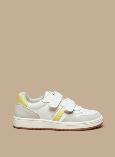 لي كوبر Boys' Perforated Casual Sneakers With Hook And Loop Closure