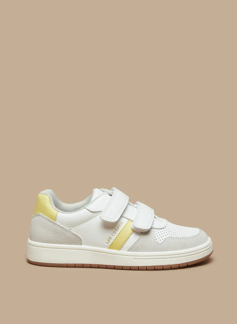 لي كوبر Boys' Perforated Casual Sneakers With Hook And Loop Closure