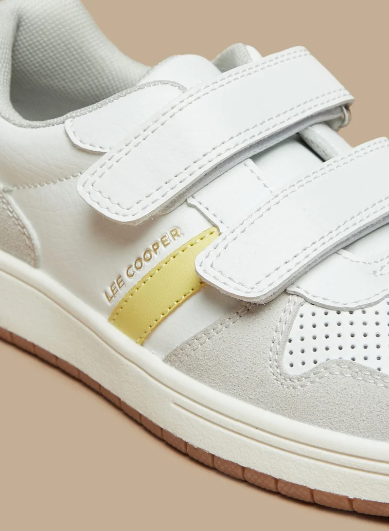 لي كوبر Boys' Perforated Casual Sneakers With Hook And Loop Closure