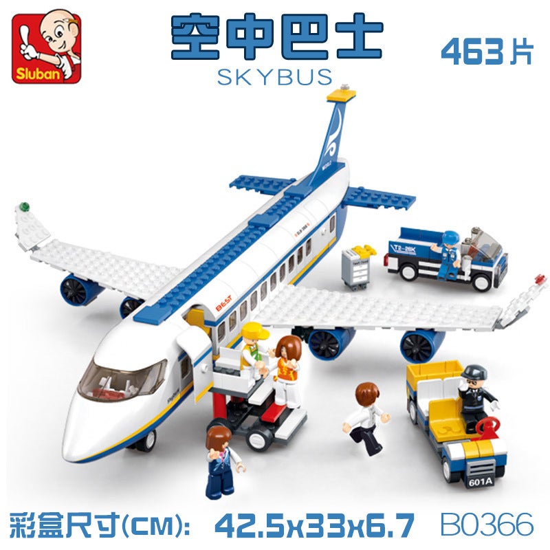 Little Luban B0366 Aerial Bus Kidsren'S Airplane Assembled Building Blocks Boy Gift Popular Toys - Image 2