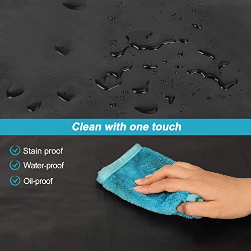 Gotega Waterproof Rubber Vinyl Apron 40 Inch Heavy Duty Chemical Work Apron Durable with Adjustable Bib Apron for Dishwashing Black - Image 3