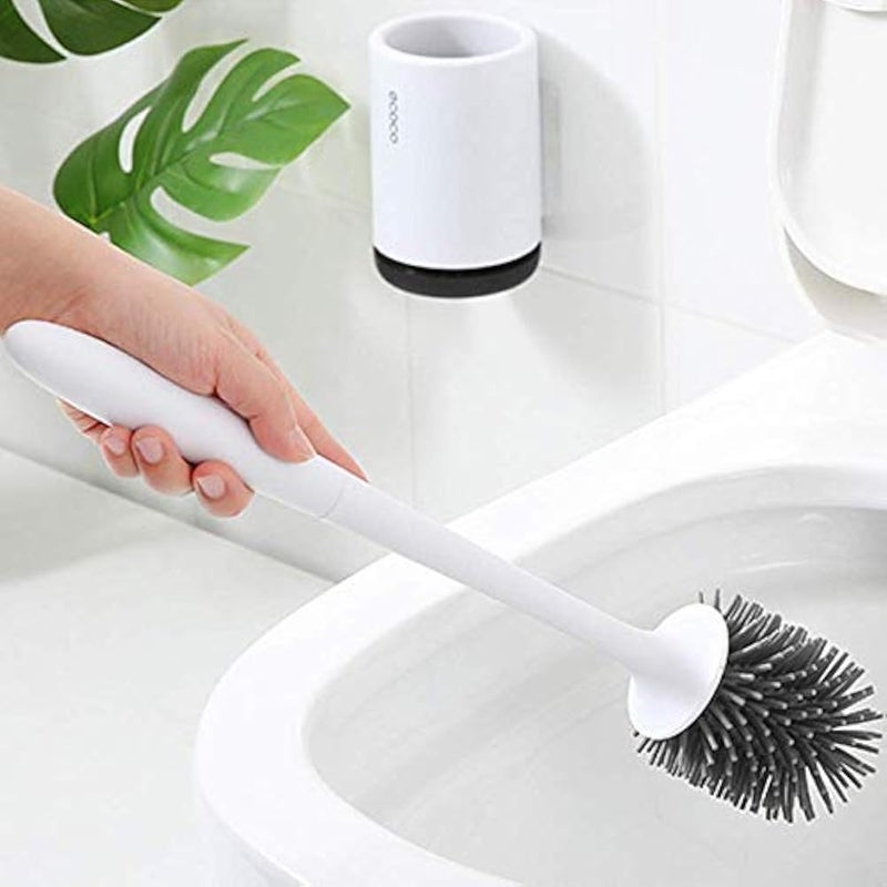 ECOCO Soft Toilet Brush TPR Toilet Brush Bathroom Base Cleaning Tools Accessories for General Home Cleaning - Image 1