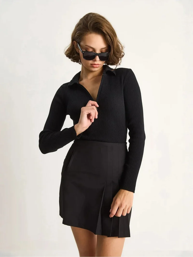 Bianco Lucci LUCCI Sweater with Zipper Collar