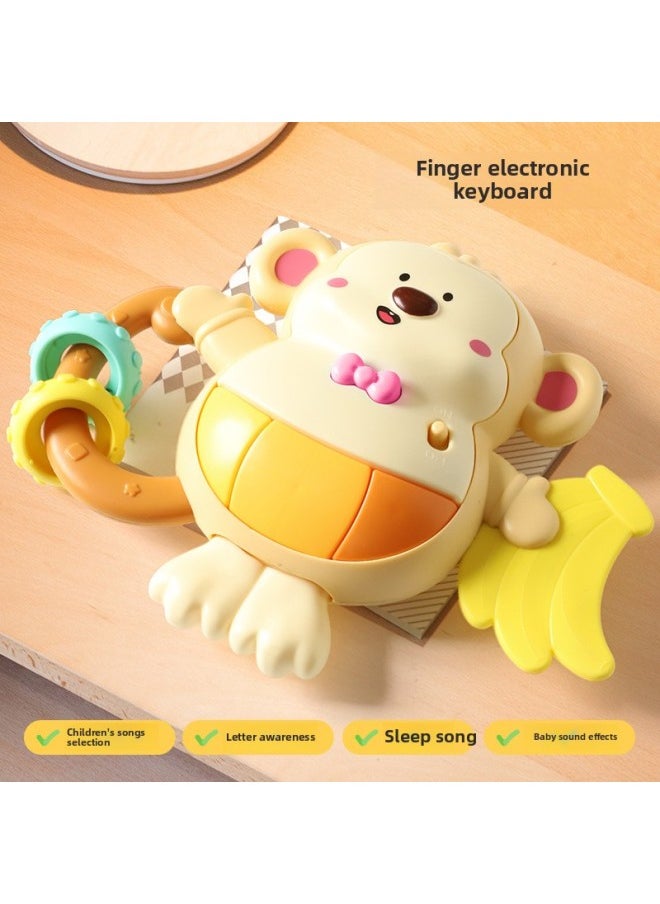 Generic Fun Little Monkey Multi-functional Early Education Finger Electronic Organ Baby Teether Infant Soothing Rattle Beaded Toy-Specifications:Monkey Finger Piano + Charging Suit + Screwdriver  - Image 1