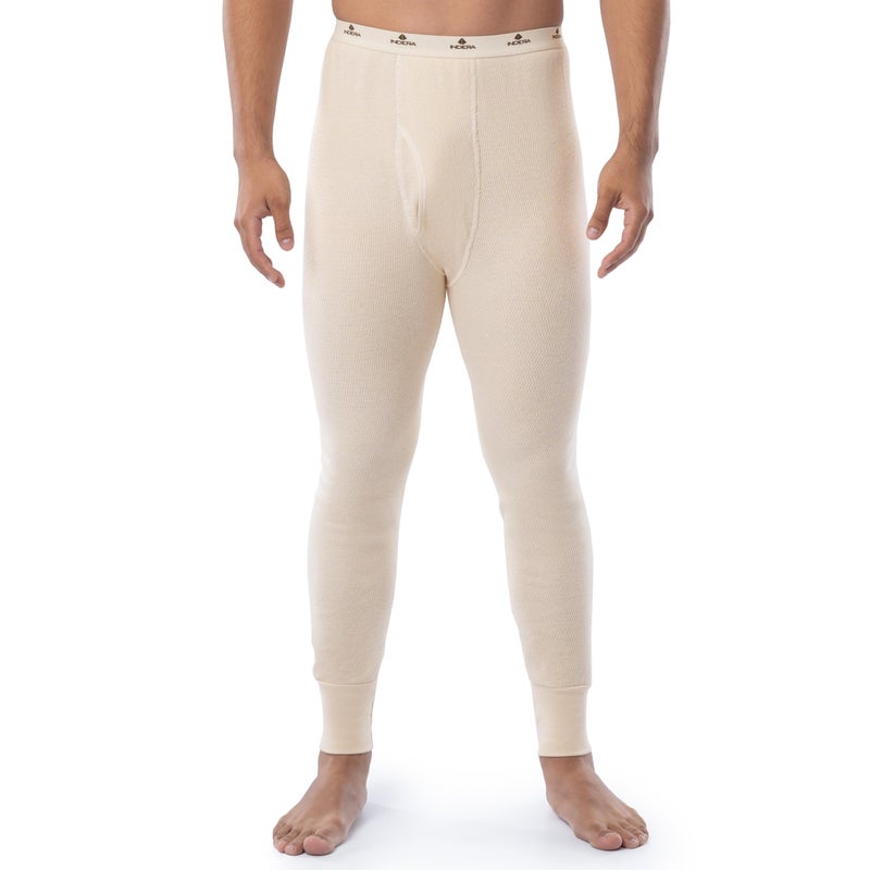 Indera Expedition Weight Cotton Raschel Knit Long Johns Thermal Underwear for Men, Natural, Large - Image 1