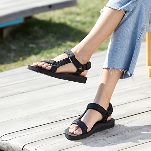 CIOR Women's Sport Sandals Hiking Sandals with Arch Support Yoga Mat Insole Outdoor Light Weight Water Shoes-U119SLX022-balck-40A - Image 2