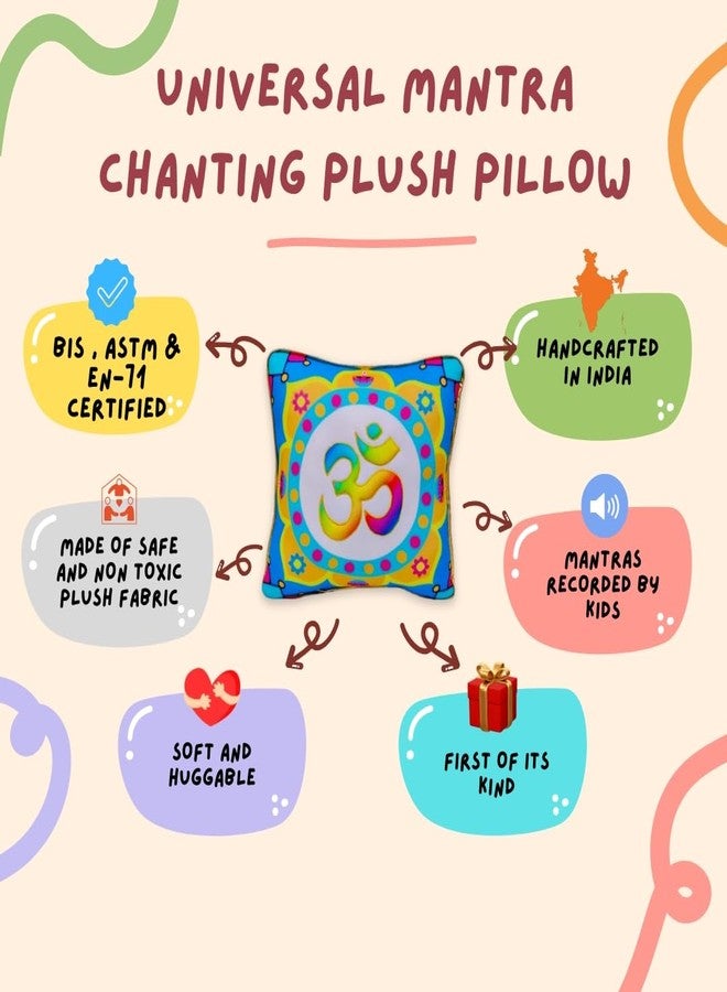 Panda's Box Universal Mantra Chanting Plush Pillow | Super Soft Huggable Cushion I Musical Sound Toy for Babies & Kids(Boys & Girls) | Sacred & Soothing Nursery Décor | 25 CM - Image 3