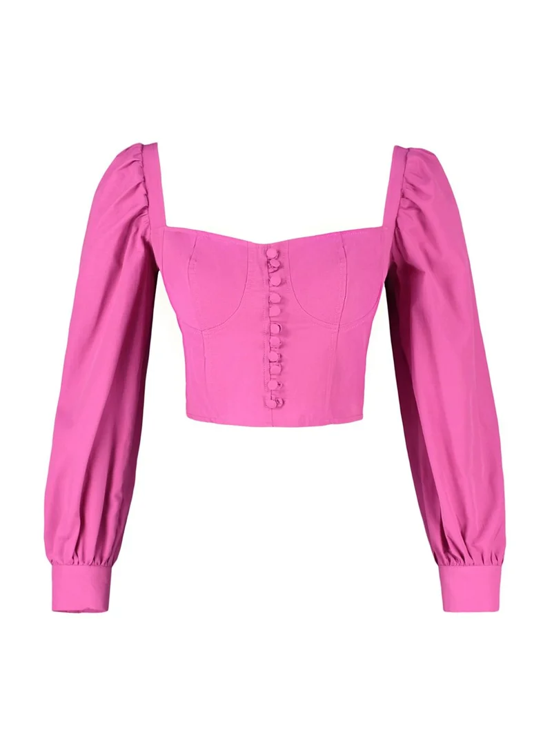 trendyol Sweetheart Neck Ballon Sleeve Top