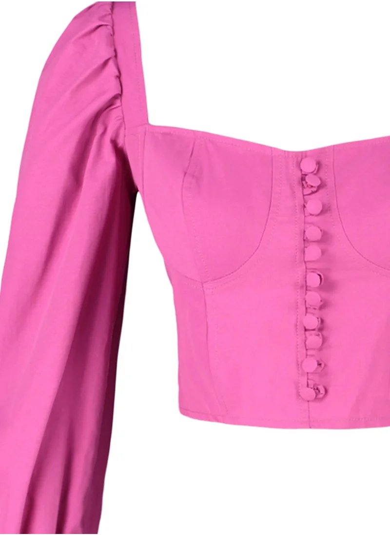 trendyol Sweetheart Neck Ballon Sleeve Top