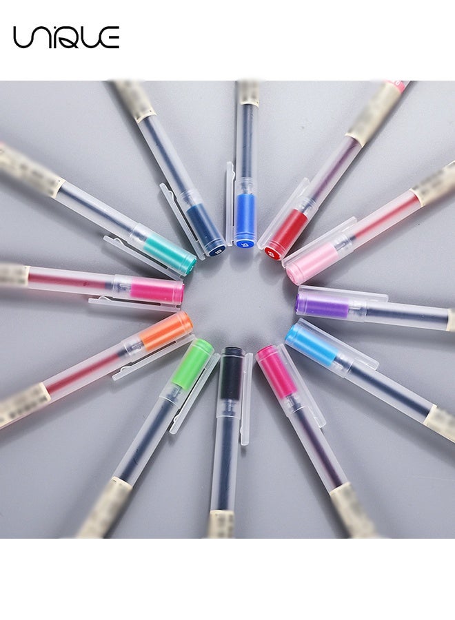 يونيك 12 قطعة أقلام حبر جاف - أقلام ملونة أقلام حبر جاف دقيقة - 0.5 مم أقلام حبر جاف فائقة الدقة - للكتابة وكتابة اليوميات ، قرطاسية للمنزل والمدرسة واللوازم المكتبية (متعددة الألوان) - Image 5