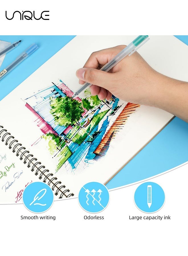 يونيك 12 قطعة أقلام حبر جاف - أقلام ملونة أقلام حبر جاف دقيقة - 0.5 مم أقلام حبر جاف فائقة الدقة - للكتابة وكتابة اليوميات ، قرطاسية للمنزل والمدرسة واللوازم المكتبية (متعددة الألوان) - Image 4