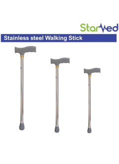 STARMED StarMed Stainless Steel Walking Stick, Long & powerful handle, Adjustable, Strong base, walking stick  - Image 3