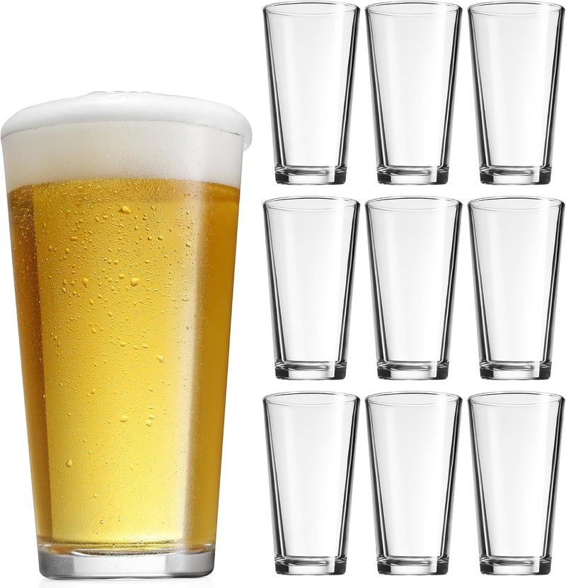 Glaver's Drinking Glasses Set 17 OZ. Highball Glass Cups, Juice, Cocktails, Wine, Iced Tea, Bar Glass. Dishwasher Safe. (Set of 10) Beer Glasses - Image 2