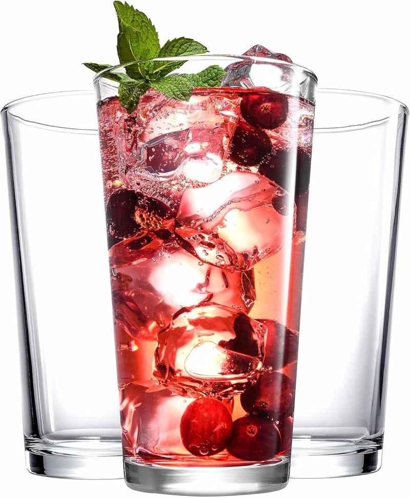 Glaver's Drinking Glasses Set 17 OZ. Highball Glass Cups, Juice, Cocktails, Wine, Iced Tea, Bar Glass. Dishwasher Safe. (Set of 10) Beer Glasses - Image 1