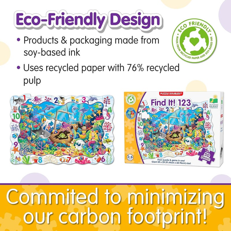 The Learning Journey Find It! 123 Puzzle Doubles - 50 Piece Educational Floor Puzzle for Kids - Image 4