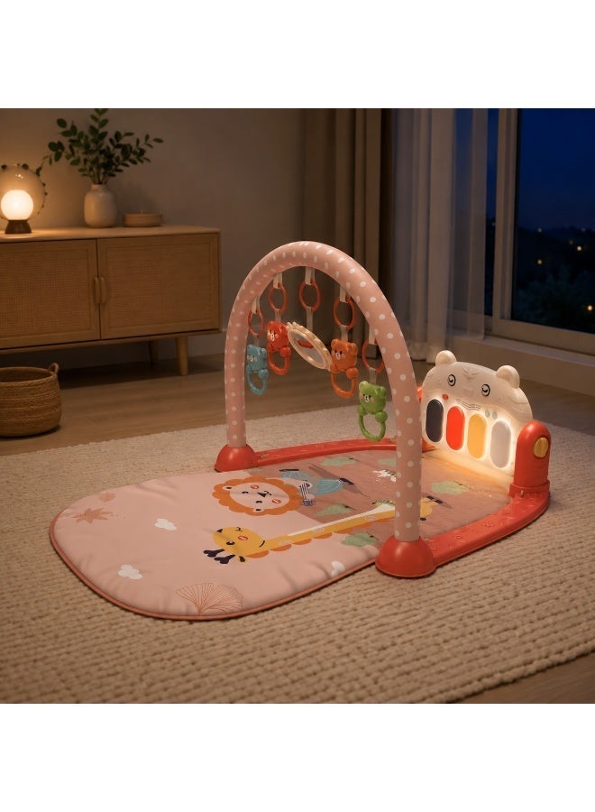 Youleen Baby Gyms Play Mats Non-Toxic Musical Piano Play Indoor Mat Center With Melodies Rattle For Kids Multicolour Musical Activity Center Kick Play Piano Gym Tummy Time Padded Mat for Newborn Toddler - Image 3