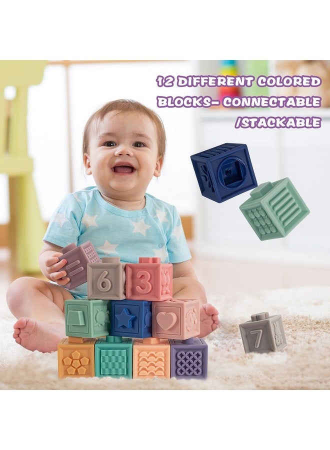 spring flower SpringFlower 3 in 1 Montessori Toys for Babies 0-3-6-12 Months, Soft Baby Teething, Stacking Building Blocks for Infants, Sensory Developmental Education Toys for Toddler Baby 12-18 Months,23 PCS - Image 4