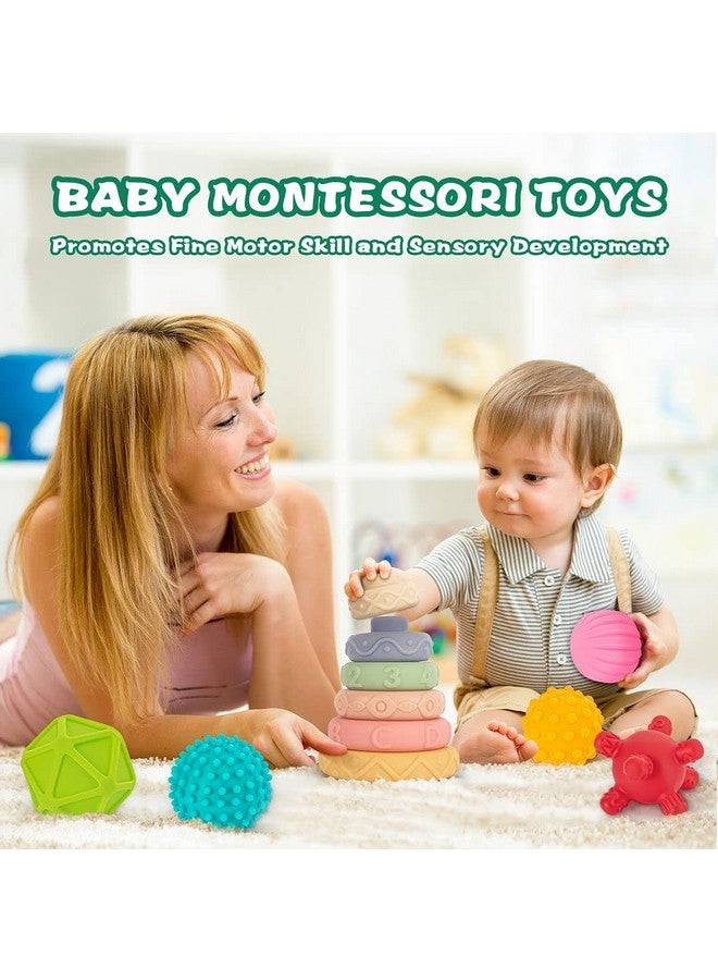 spring flower SpringFlower 3 in 1 Montessori Toys for Babies 0-3-6-12 Months, Soft Baby Teething, Stacking Building Blocks for Infants, Sensory Developmental Education Toys for Toddler Baby 12-18 Months,23 PCS - Image 5