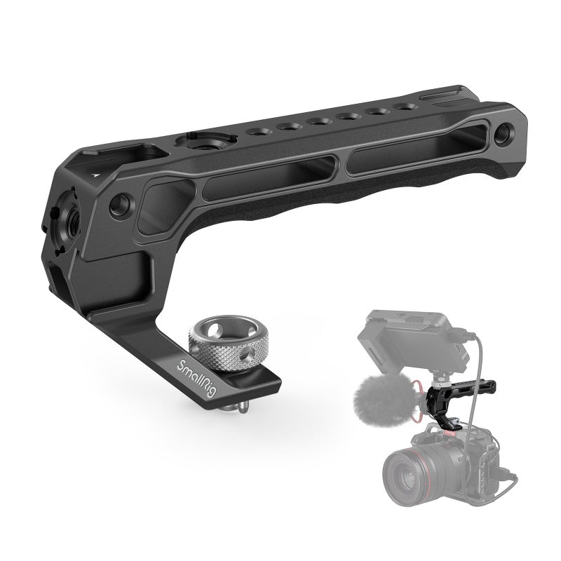 SmallRig Top Handle with 3/8"-16 Locating Pins for ARRI Grip for Camera Cage, Universal Video Rig with 5 Cold Shoe Adapters to Mount DSLR Camera with Microphone/LED Light/Monitor - 3765 - Image 1