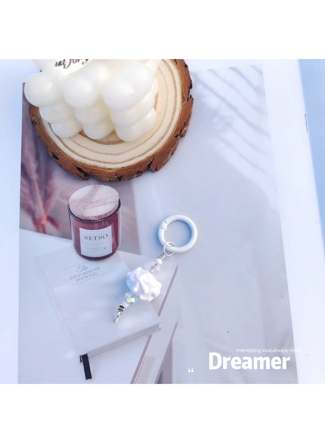 NIBEMINENT Beaded Phone Lanyard, Anti Lost Removable Wrist Strap,Cute Cartoon Bracelet Pendant, Phone Keychain Lanyard