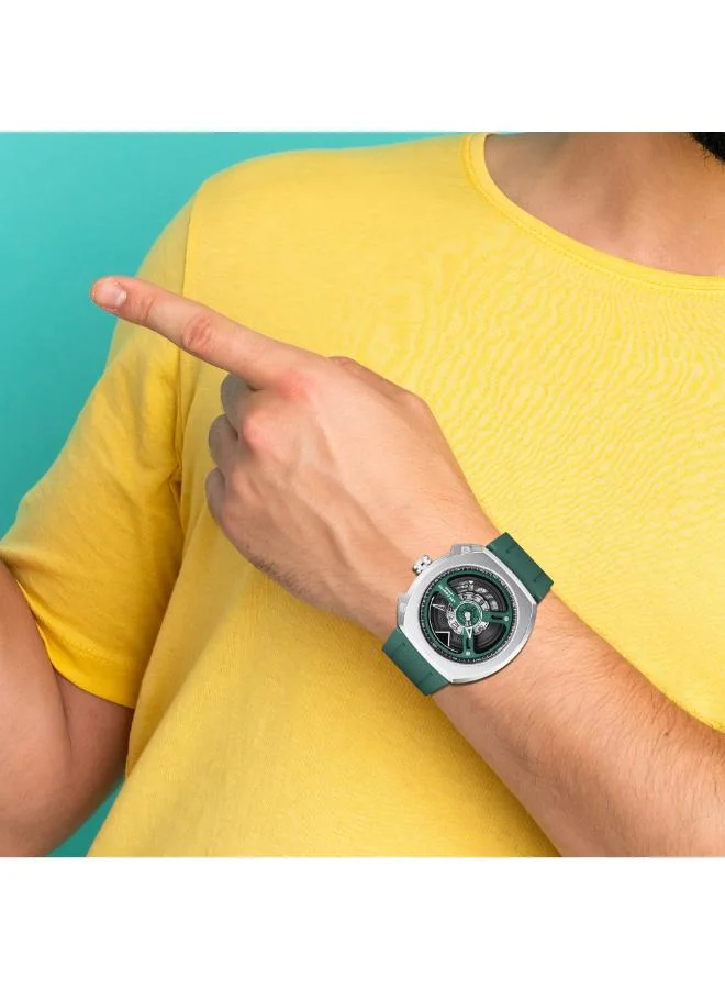 لي كوبر Men's Silicone Analog Watch LC08245.375 - 45x44 mm