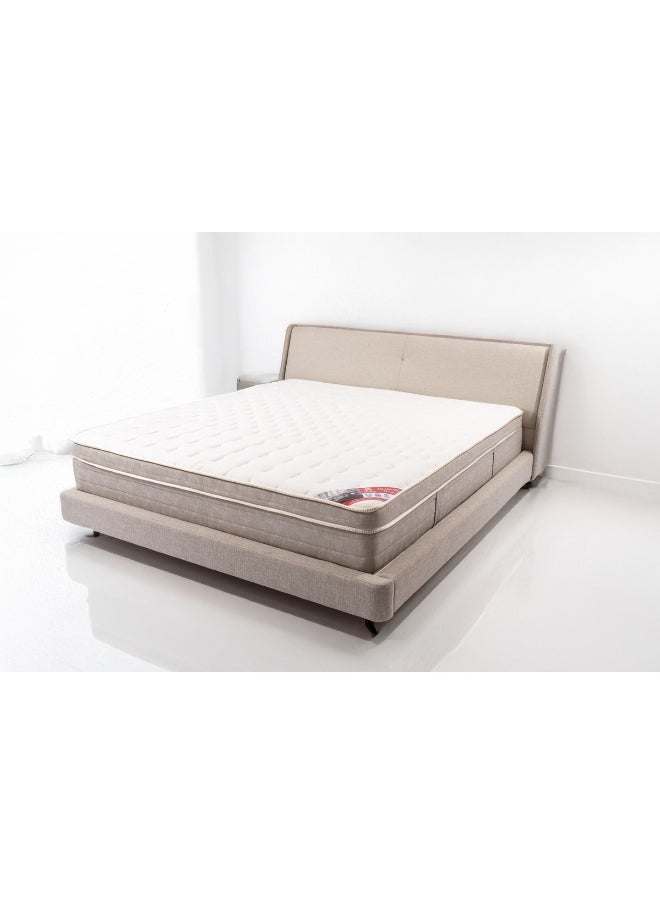 Almutlaq Furniture Arabian Classique - High Quality Foam Mattress With Pocket Springs For Comfort And Restful Night's Sleep - Double Size 200x120x30 CM - Colour White/Grey  - Image 1