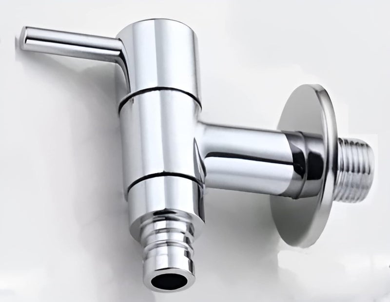 SANITARY WARE Torrent Soft Alloy Wall Mount Washing Machine Tap, Chrome Plated Bib Cock (4) - Image 2