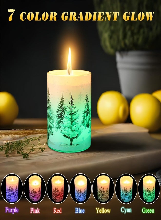 Electricwise Christmas Scented Candle Gift Set for Women, Candles Can Change Into 7 Colors, Winter Candle with 7.6oz Soy Wax Fir Holiday Candles for Christmas Women Gift(Snow Forest) - Image 2