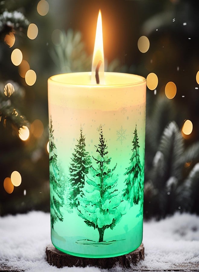 Electricwise Christmas Scented Candle Gift Set for Women, Candles Can Change Into 7 Colors, Winter Candle with 7.6oz Soy Wax Fir Holiday Candles for Christmas Women Gift(Snow Forest) - Image 1