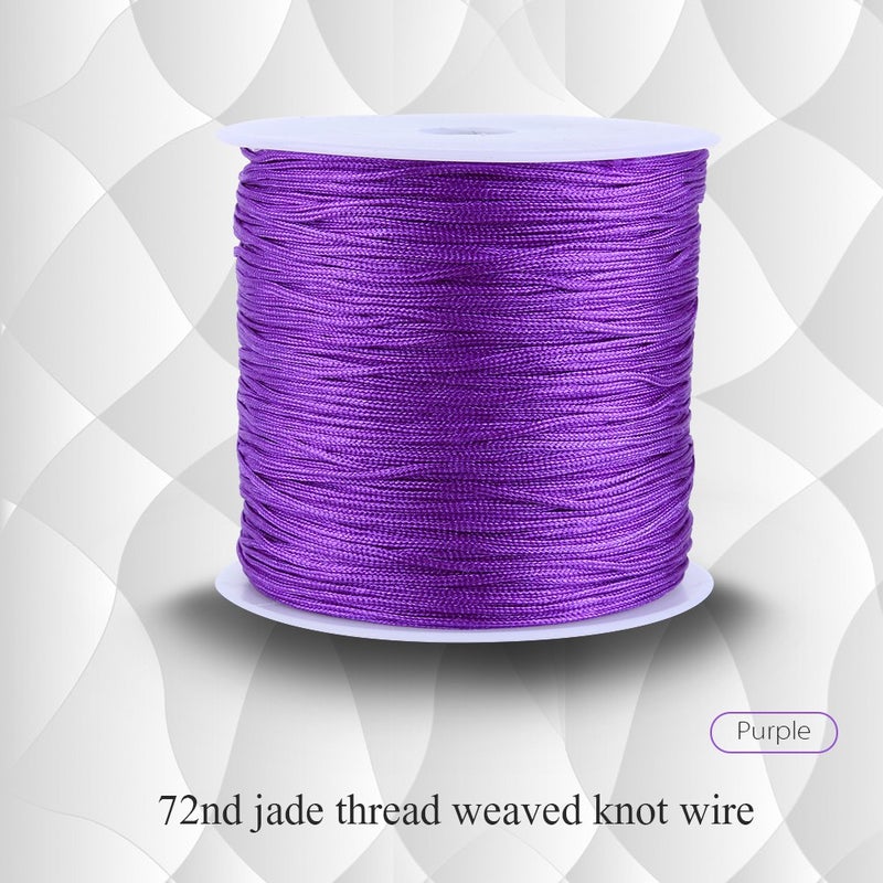 100M x 0.8mm Nylon Chinese Knot Cord Rattail Macrame Shamballa Thread String Purple - Image 5