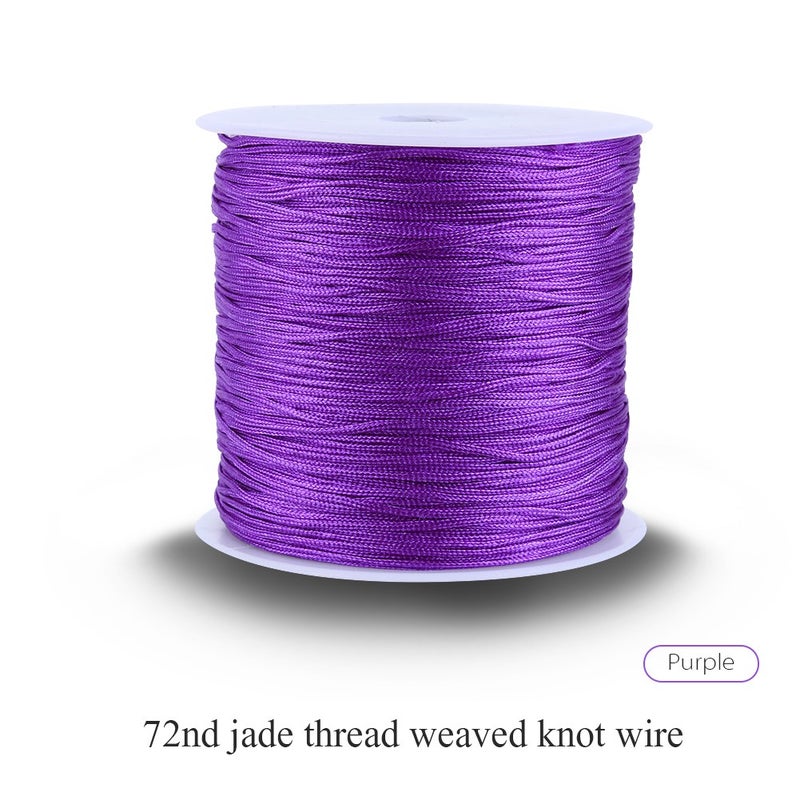 100M x 0.8mm Nylon Chinese Knot Cord Rattail Macrame Shamballa Thread String Purple - Image 1