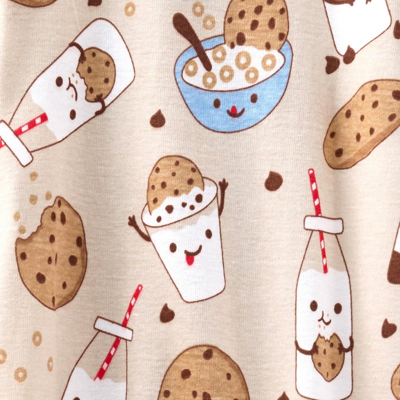 Butterblu Zen Snug-fit 2-Piece Pajamas 100% Organic Cotton Long Sleeve for Boys, Milk N' Cookie Crew, 6 Years - Image 3