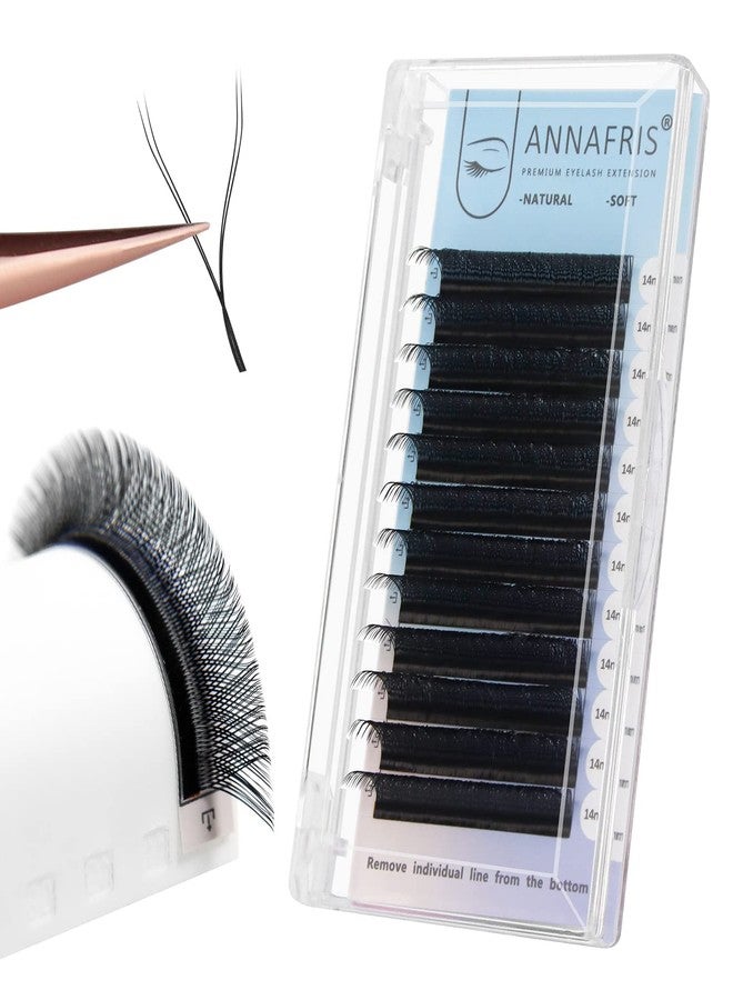ANNAFRIS 4D YY Shape Eyelash Extension Makeup Mesh Net Cross 0.07 D Curl 8-12mm Mix 2D Y Shape Premade Fans Lash Extension Hand Woven Natural Soft Light Mink False Lashes (0.07 D, 8-12mm Mix) - Image 1