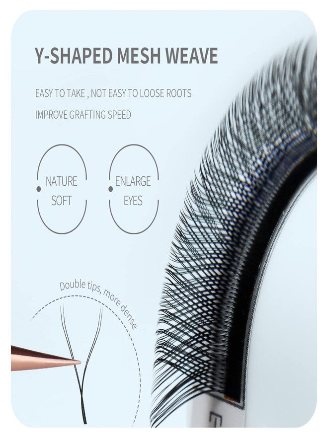 ANNAFRIS 4D YY Shape Eyelash Extension Makeup Mesh Net Cross 0.07 D Curl 8-12mm Mix 2D Y Shape Premade Fans Lash Extension Hand Woven Natural Soft Light Mink False Lashes (0.07 D, 8-12mm Mix) - Image 2
