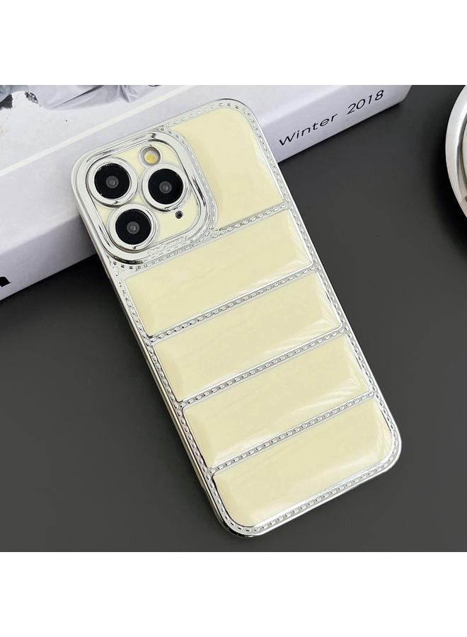 S-TOP Case For iPhone 11 Pro Max Electroplated Silver Edge Eiderdown TPU Phone Case - Image 1