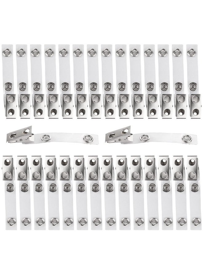 كابكس 30 قطعة من مشابك الشارات المعدنية ذات الفتحتين مع أحزمة من البولي فينيل كلوريد، محول مشبك حزام الهوية، مشابك شارة الهوية لحاملي الشارات، المكتب، المدرسة، شفافة - Image 1