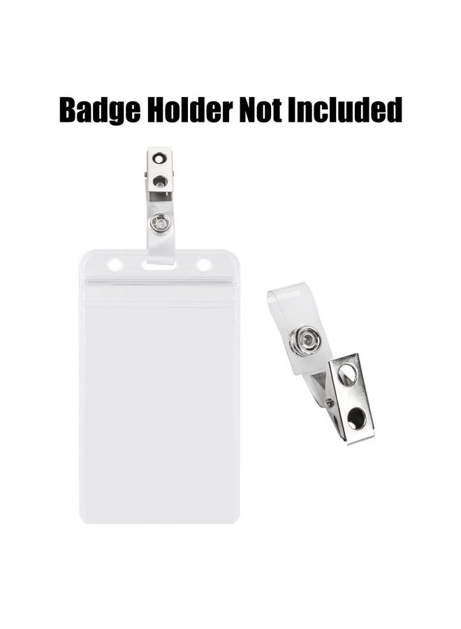 كابكس 30 قطعة من مشابك الشارات المعدنية ذات الفتحتين مع أحزمة من البولي فينيل كلوريد، محول مشبك حزام الهوية، مشابك شارة الهوية لحاملي الشارات، المكتب، المدرسة، شفافة - Image 3