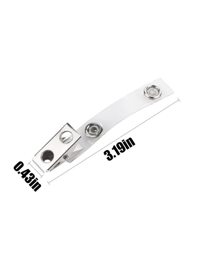 كابكس 30 قطعة من مشابك الشارات المعدنية ذات الفتحتين مع أحزمة من البولي فينيل كلوريد، محول مشبك حزام الهوية، مشابك شارة الهوية لحاملي الشارات، المكتب، المدرسة، شفافة - Image 2