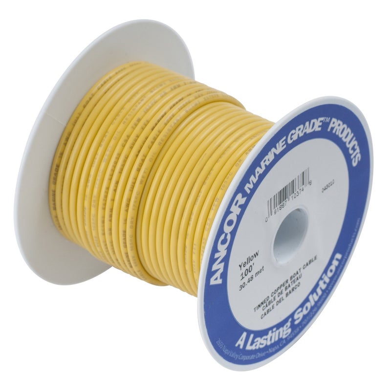 Ancor 112905 Marine Grade Electrical Tinned Copper Battery Cable 6Gauge Yellow 50Feet