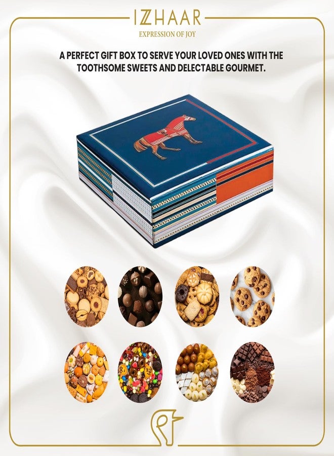 IZZHAAR Mustang Wooden Sweet Box with Lacquered Top (1kg) - Elegant Multi-Purpose Designer Empty Mithai & Dry Fruit Box for Wedding Gifts & Snacks Packaging - Image 2