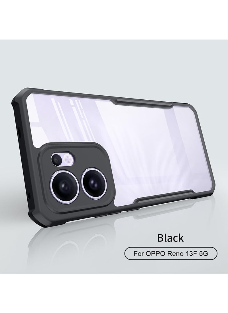 Case Compatible with Oppo Reno 13F 5G, [Droproof] [Sweat-Proof] [Fingerprint-Proof] Shockproof Protective Phone Case -Black