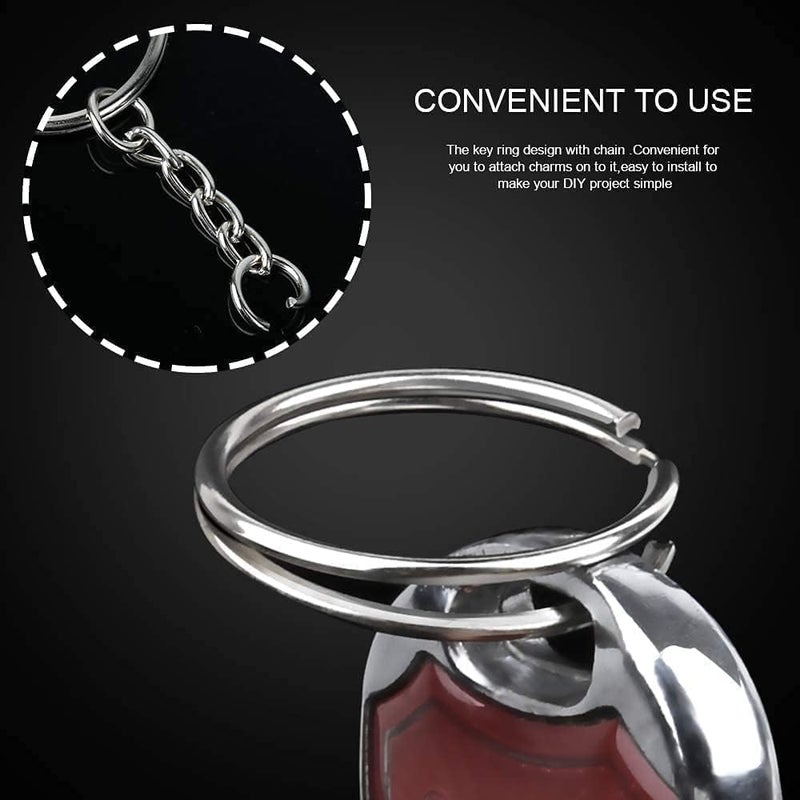 ChicAbode 100-Pack Keyring Set, Split Key Chain Rings with 1-inch Large Chains, Heavy-Duty Metal Keychain Ring, Easy to Use Open Jump Rings, Strong Small Round DIY Jewelry Making Keyrings Kit - Image 3