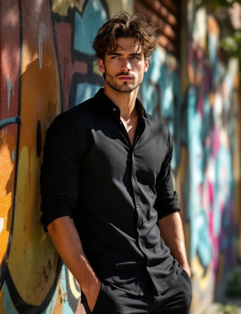 Glowic Men's Plain Casual Shirt | Cotton Soft & Breathable Fabric | Full Sleeve Comfort Fit Stylish Solid Shirts for Office (in, Alpha, M, Regular, Black) - Image 5