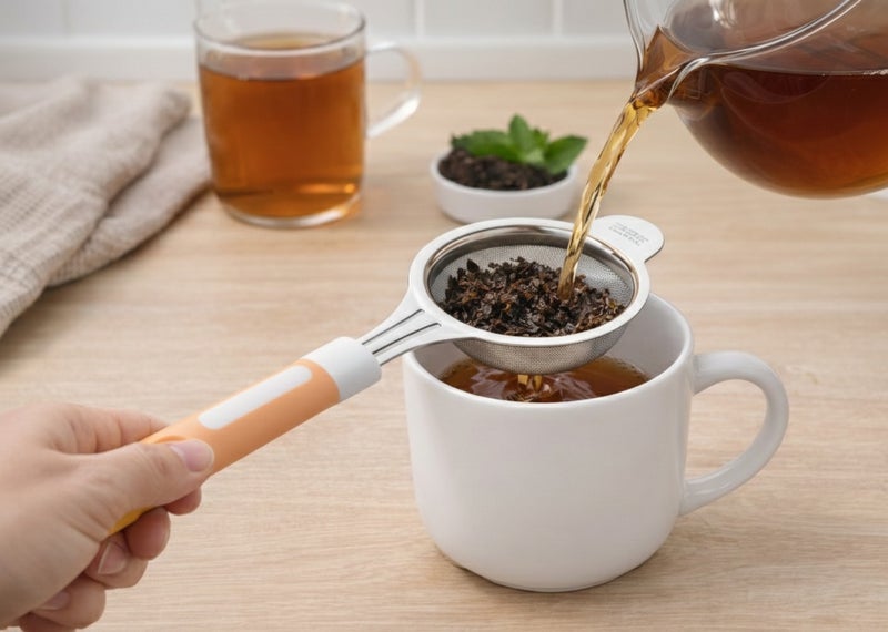 ديسينت ديسنت ستينلس ستيل تي ستراينر ويذ فاين ميش آند هيت ريزِستَنت هاندل | رييوزبل تي فلتر فور لوس تي، هيربس آند سبايسز - Image 5