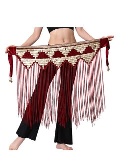 Womens Belly Dance Hip Scarf Tassel Skirt Fringe Wrap Rave Sequin for Costume Zumba Yoga Class Performance