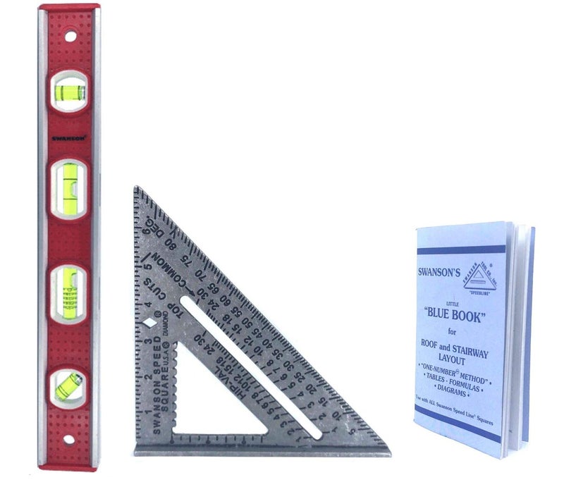 Swanson Tool Co. , Inc Swanson Tool Co Value Pack S0101TBL SpeedÂ® Square and 12 Inch Toolbox Level, includes Blue Book - Image 1