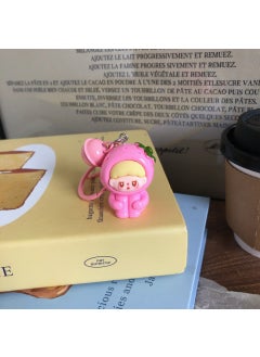 Generic 3D Fruit Bell Keychain Cute Students Accessory GiftThird generation three-dimensional fruit zaizai keychain [leg holding strawberry] Third generation three-dimensional fruit zaizai keychain [leg holding strawberry] 